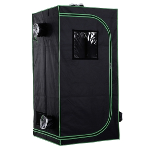 Outsunny Mylar Hydroponic Grow Tent with Adjustable Vents and Floor Tray for Indoor Plant Growing, Indoor Greenhouse, 80 x 80 x 160cm