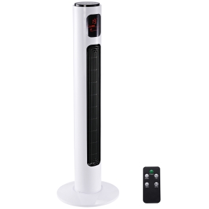 HOMCOM Ventilateur colonne silencieux 45 W 3 modes 3 vitesses télécommande oscillant 70° minuterie et affichage LED 96 cm blanc