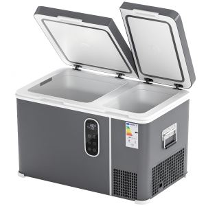Outsunny Frigorífico Portátil Elétrico com Compressor 35L Dupla Zona Controlo App Luz LED Ecrã para Automóvel e Campismo Preto