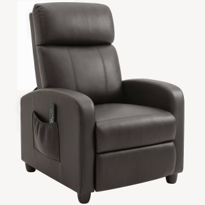 HOMCOM Poltrona Relax Massaggiante con Telecomando e 8 Programmi, Reclinazione e Poggiapiedi, 68x88x98cm, Marrone