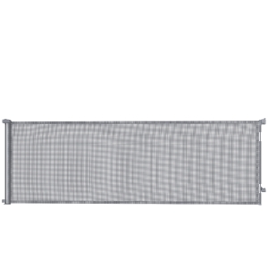 PawHut Retractable Dog Gate, Extends to 300 cm Wide & 104 cm Tall, Mesh Pet Gate Single Hand Operation, for Stairs Doorways
