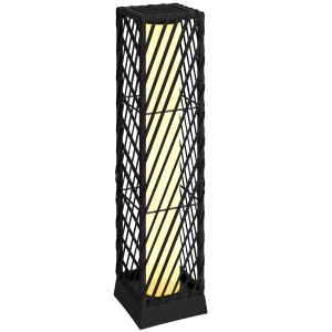 Outsunny Candeeiro de Jardim em Vime Candeeiro Solar Exterior com Luzes LED Automáticas Impermeável IP44 16x16x68 cm Preto