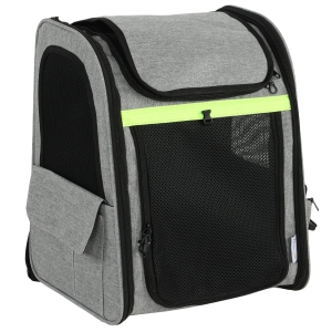 PawHut Hundebox erweiterbar Transportbox Hund mit 5 Taschen reflektierendem Streifen für Hunde bis 10 kg 33,5x28x42cm Hellgrau