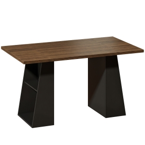 HOMCOM Biurko z 4 otwartymi półkami, Industrial Design, 140 cm, Brązowo-Czarny