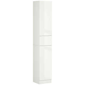 kleankin Columna de Baño con 1 Cajón y 5 Estantes Abiertos Mueble Auxiliar de Baño Estilo Moderno 30x28x170 cm Blanco