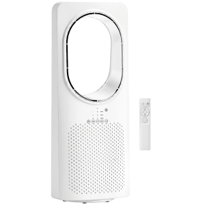 HOMCOM Ventilador de Torre sin Aspas con Mando a Distancia Oscilación 45° 3 Velocidades 3 Modos Temporizador 15H Blanco