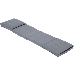 HOMCOM Fauteuil de sol pliable en velours côtelé, matelas de sol avec dossier réglable en 5 positions, 59 x 230 x 15 cm, gris