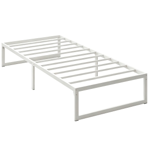 HOMCOM Bedframe met opbergruimte en lattenbodem, 32,5 cm hoog, stil, 200 x 90 cm, wit