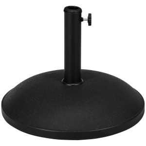 Outsunny Base Redonda para Chapéu de Sol, 25 kg Suporte de Cimento para Postes Ø33 mm Ø38 mm, Ø48 mm Preto