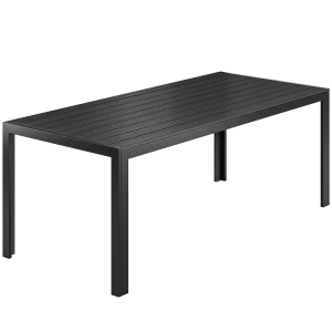 Outsunny Tafel Aluminium WPC eettafel tuintafel tuinmeubel balkon zwart