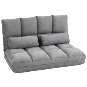 HOMCOM Vloerstoel 2-in-1 vloerstoel bed met rugleuning 7 standen verstelbaar