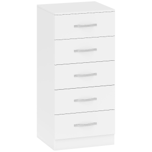 HOMCOM Ladekast met 5 Laden, Ladekast voor Kleding en Benodigdheden, Spaanplaat, Wit