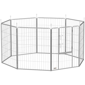 PawHut recinto para animais, cerca para cães, playground para pets, ajustável, aço inoxidável