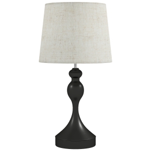 HOMCOM Luminária de mesa LED com 3 temperaturas de cor, luminária de cabeceira com portas de carregamento USB A+C, cúpula de linho, Preto
