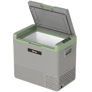 Outsunny 50L Portable Car Refrigerator - Light Green and Grey