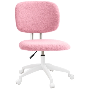 Vinsetto Cadeira de escritório, cadeira de computador giratória, ajustável em altura, 48 cm x 53 cm x 80-90 cm, rosa