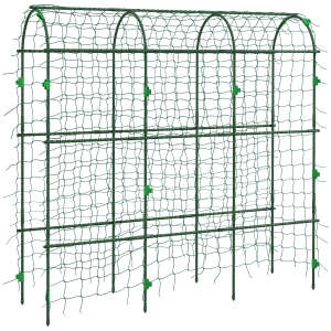 Outsunny Grande arco treliça, rede protetora para aves, montagem fácil, metal, 43 x 182 x 183 cm