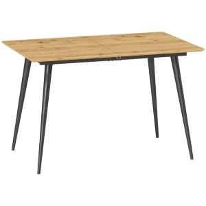 HOMCOM Mesa de jantar extensível, mesa expansível para 6-8 pessoas, mesa de cozinha com pés de aço sólidos