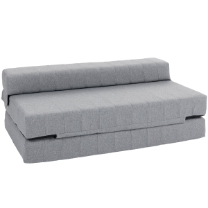 HOMCOM Poltrona dobrável com função cama, cama para hóspedes, dobrável, até 250 kg, 138x80x50 cm, Cinzento