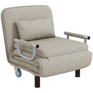 HOMCOM Poltrona-cama dobrável, poltrona 3 em 1 com encosto ajustável, para quarto e quarto de hóspedes, Cinzento