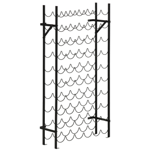 HOMCOM Estante de vinhos para 60 garrafas, prateleira metálica para garrafas, 63 x 20,5 x 118 cm Preto
