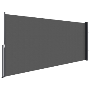 Outsunny Estore lateral ecrã de privacidade biombo retrátil 3 x 1,4 m alu. poliéster anti-UV alta densidade 180 g/m² cinzento escuro