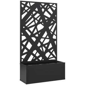 Outsunny Jardineira com biombo paravent treliça para Planta trepadeira, vaso de Flores - dim. 61L x 23l x 113H cm