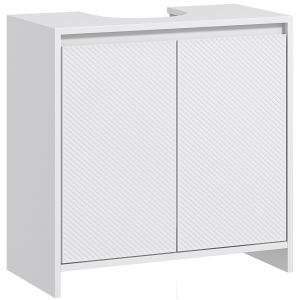 HOMCOM Mueble para Debajo del Lavabo Moderno con Estante Mueble Lavabo con Pie Anti-vuelco Carga 40 kg 60x30x60 cm Blanco