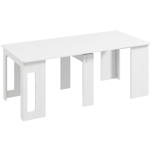 HOMCOM Mesa de jantar dobrável, mesa dobrável de cozinha extensível até 6 pessoas, para espaços pequenos, sala de jantar, branco