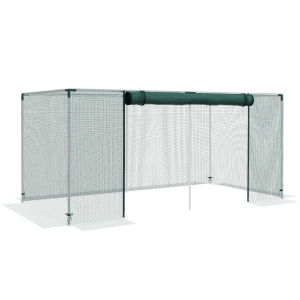 Outsunny Estufa de jardim gaiola de cultivo para plantas de jardim porta com zíper tubos em aço galvanizado 240 x 120 x 110 cm verde