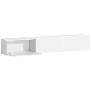 HOMCOM Móvel de TV Suspenso 180 cm, Móvel para televisão até 208,28 cm com 3 Portas Basculantes e Fecho Suave, Branco