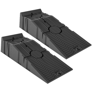 DURHAND Set 2 Rampe Auto din Plastic cu Sarcină Maximă de 5 Tone, 91x30x21 cm, Negru