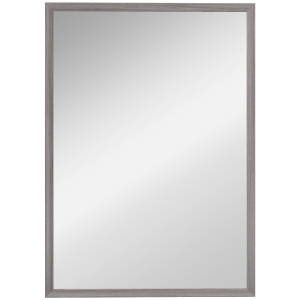 HOMCOM Espejo de Pared 50x70 cm Marco Efecto Madera Montaje Sencillo con Tornillos Gris