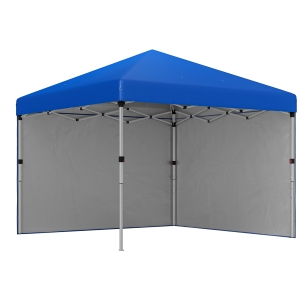 Outsunny Tenda Dobrável Pop-up 3x3 m com 2 Laterais Anti-UV Altura Ajustável Sacos de Areia e Saco de Transporte Azul