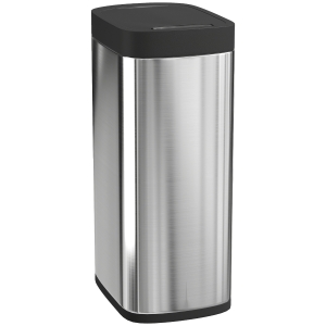 HOMCOM Lixeira de Cozinha Automática 50 L Lixeira com Sensor de Movimento Funciona com Pilhas 26,5x35,5x68 cm Prata