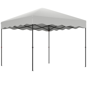 Outsunny Carpa Plegable 3x3m con Protección UV Altura Ajustable y Bolsa con Ruedas para 6-9 Personas Blanco