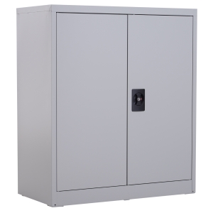 Vinsetto Aktenschrank Stahlschrank Mehrzweckschrank mit verstellbarem Regal und Schloss für Arbeitszimmer Wohnzimmer Grau