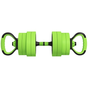 SPORTNOW Set de Greutăți 4 în 1 de 20 kg, convertibil în kettlebell, 2 gantere, bară și suport pentru flotări, verde