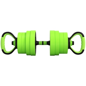 SPORTNOW 30kg 6-In-One Adjustable Weight Dumbbells Set, Barbell, Kettlebell, Push Up Stand - Green