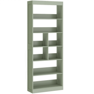 HOMCOM Bookcase, 6-Tier Bookshelf with Open Storage Shelves, Cubes, 180 cm Tall Display Shelf with Anti-Tipping Design, Green