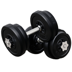 HOMCOM Dumbbell and Barbell Set with 65kg Adjustable Barbell Weights Set, for Home Gym - Black