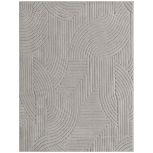 HOMCOM Alfombra Salón 230x160 cm Pelo Corto Estilo Moderno Base Antideslizante Tejida a Máquina Gris