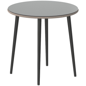 Outsunny Tuinstafel Staal Eettafel met Stalen Frame, PE-Rotanrand, Verstelbare Voeten, Voor 4 Personen, 80 x 80 x 74 cm, Grijs