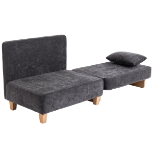 HOMCOM Poltrona-cama 2 em 1 com Função de Cama Sofá-cama com 2 Almofadas Laváveis Bolsos Laterais para Sala de Estar Quarto