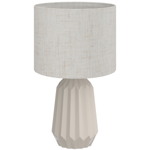 HOMCOM Luminária de mesa, Abajur de mesa, Luminária de cabeceira com cúpula de linho, Interruptor basculante, Luminária de escritório, 22 x 22 x 39 cm, Bege