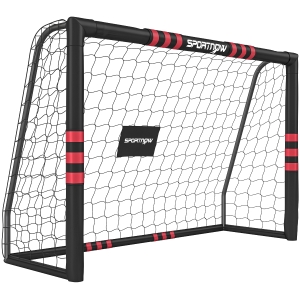 SPORTNOW Baliza de Futebol para Jardim 1,8x1,2 m para Jovens e Adultos Baliza Robusta para Exterior com Rede Acolchoamento Âncoras de Solo