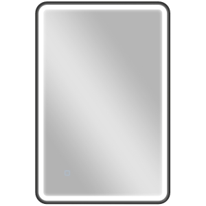 HOMCOM 90 x 60 cm LED-Badezimmerspiegel, Lichter, 3 Farben, dimmbar, Memory-Funktion, horizontal und vertikal, Schwarz