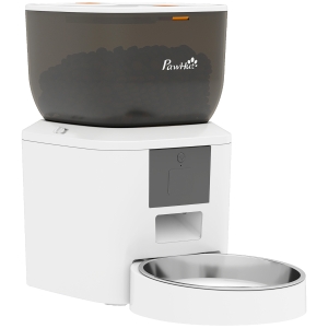 PawHut Comedero Automático 4L WiFi 2.4G para Gatos Perros con Control App Cuenco 1-10 Comidas al Día Grabadora Voz 10s