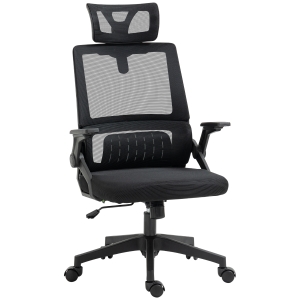 Vinsetto Bürostuhl Schreibtischstuhl Office-Stuhl, höhenverstellbar, 1 Kopfstütze, 60 x 61 x 121,5 cm. Schwarz
