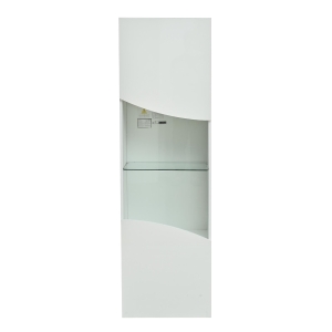 Vitrine para sala de estar, design estreito e alto com amplo espaço de arrumação, 35x50x165 cm, Branco